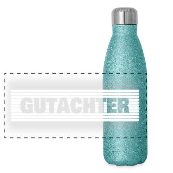 Profession : Évaluateur - Gourde isotherme panoramique pailletée 500 ml - paillettes bleues - Devant