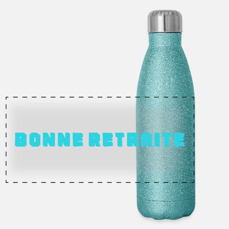 RETRAITE. RETRAITE. RETRAITEE. SENIOR. MAMIE. PAPY Gourde isotherme panoramique pailletée 500 ml