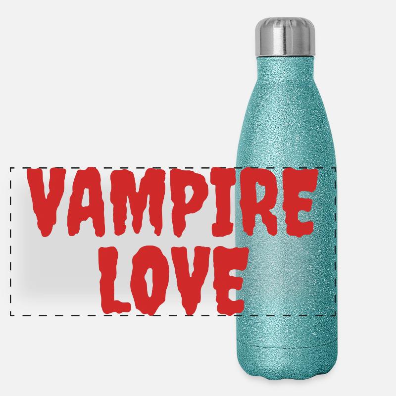 Vampire Love Halloween Artwork Gourde isotherme panoramique pailletée 500 ml