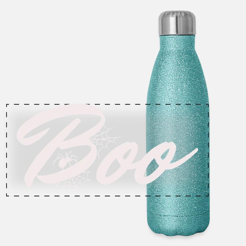 Boo Halloween Spider Web Lettering Panoramic Glitter Thermal Bottle 500 ml