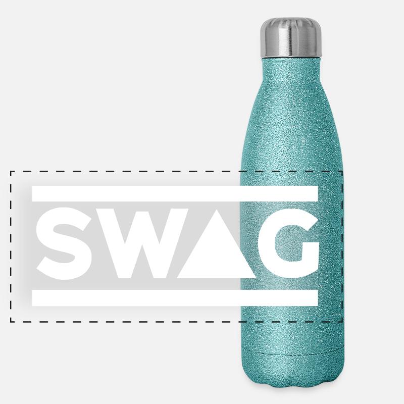 SWAG - Panorama Glitzer Isolierflasche 500 ml - Blau Glitzer