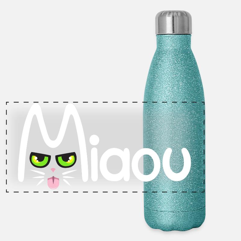 Miaou typographique Gourde isotherme panoramique pailletée 500 ml