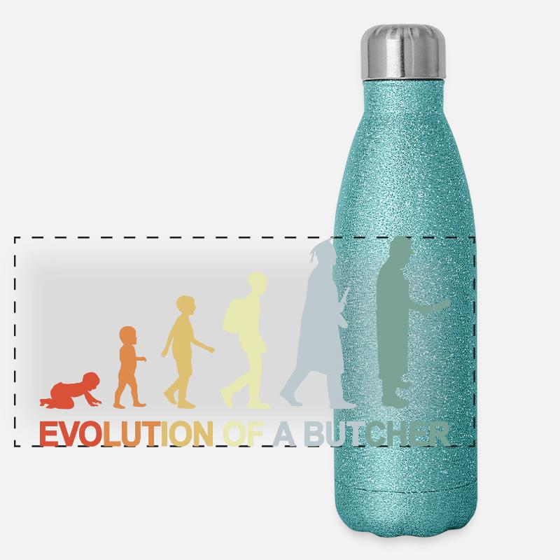 Vintage Metzger Evolution Panorama Glitzer Isolierflasche 500 ml