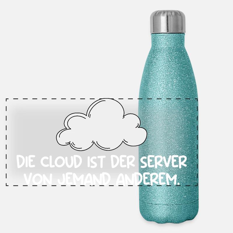 Technischer Support DIE CLOUD IST DER SERVER Panorama Glitzer Isolierflasche 500 ml