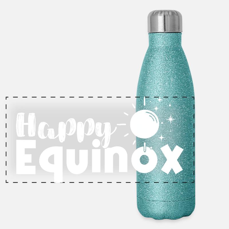 Happy Equinox Easter Ostara Panoramic Glitter Thermal Bottle 500 ml