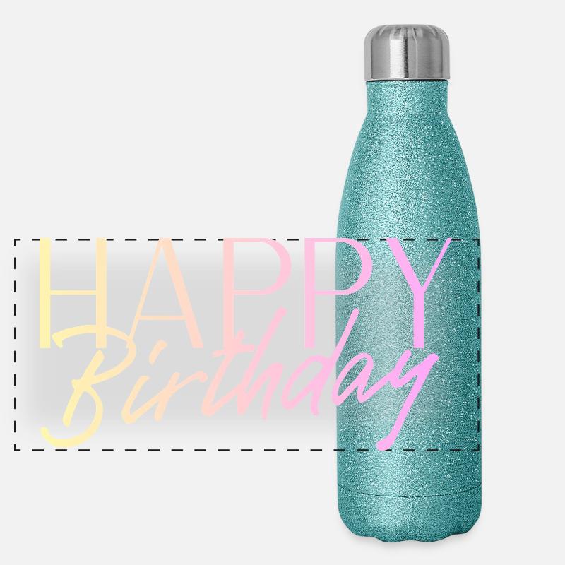 Bon anniversaire Gourde isotherme panoramique pailletée 500 ml