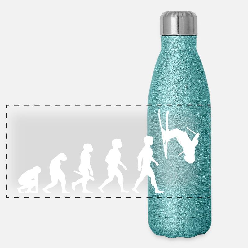 Evolution skieur ski freestyle sport d'hiver Gourde isotherme panoramique pailletée 500 ml