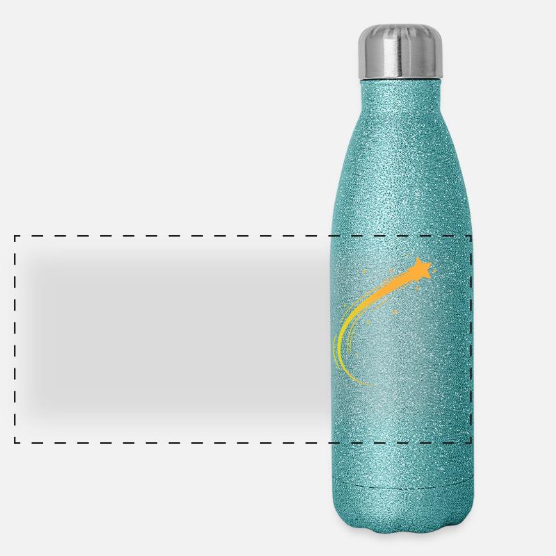 Shooting Star, Space, Asteroid Panoramic Glitter Thermal Bottle 500 ml