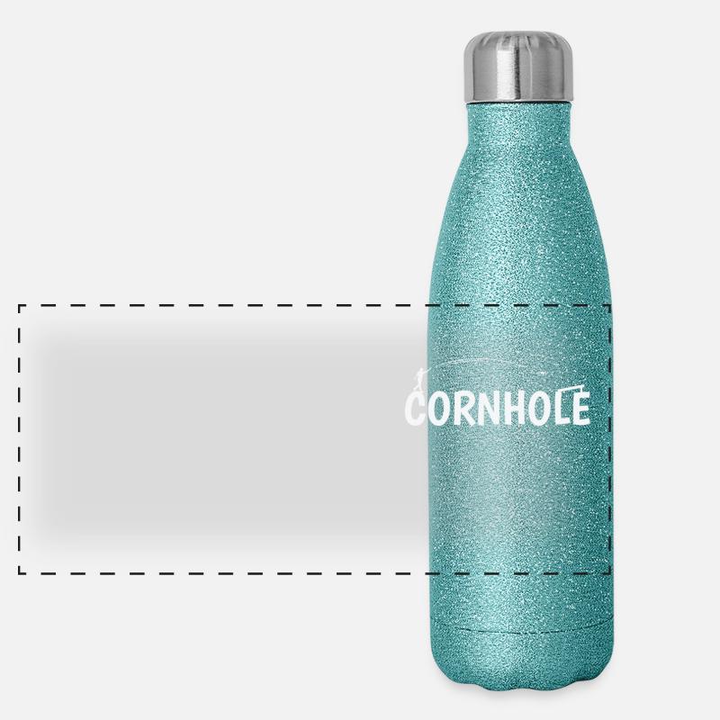 Cornhole Spiel Freizeit Hobby Panorama Glitzer Isolierflasche 500 ml