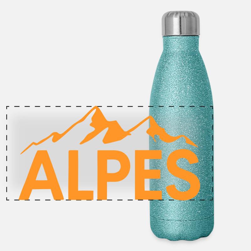 APES Orange Alpen Panorama Glitzer Isolierflasche 500 ml