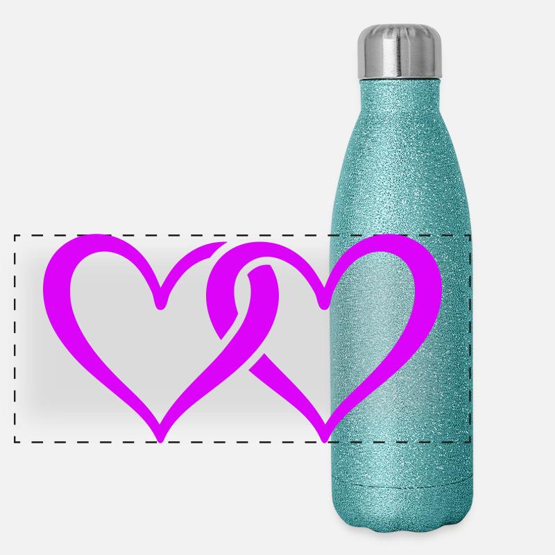 Icône en forme de cœur Gourde isotherme panoramique pailletée 500 ml