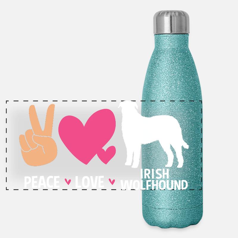 Irish wolfhound Panoramic Glitter Thermal Bottle 500 ml