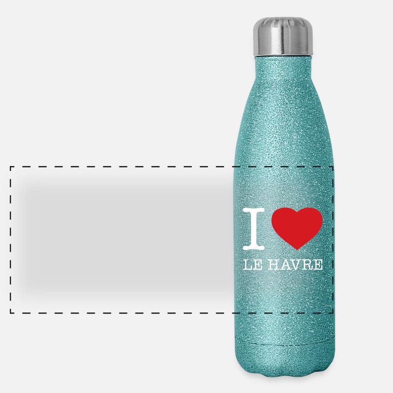 J’ADORE LE HAVRE Gourde isotherme panoramique pailletée 500 ml
