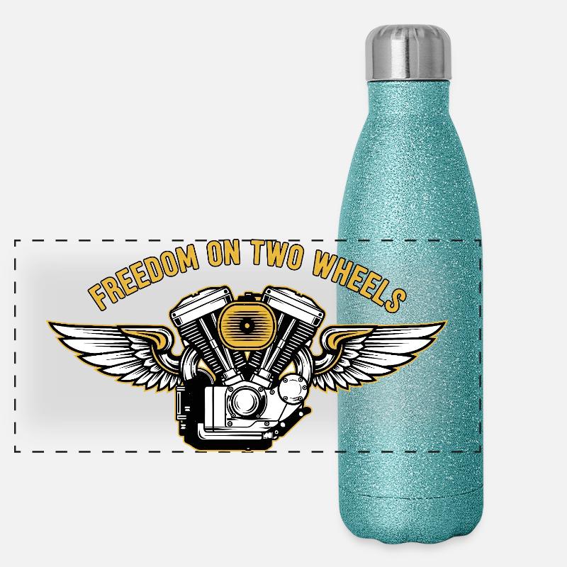 Freedom on Two Wheels Panoramic Glitter Thermal Bottle 500 ml