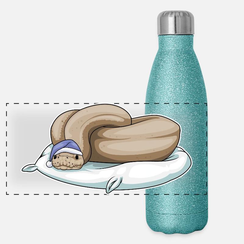 Snake Sleeping Pillow Panoramic Glitter Thermal Bottle 500 ml