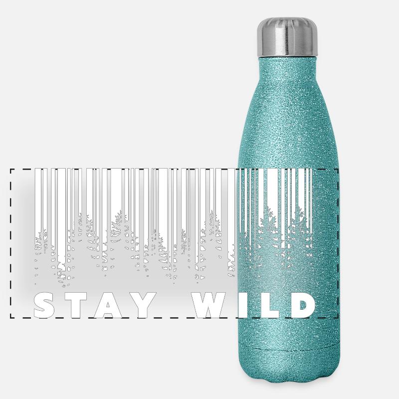 Code-barres Stay Wild Forest Gourde isotherme panoramique pailletée 500 ml