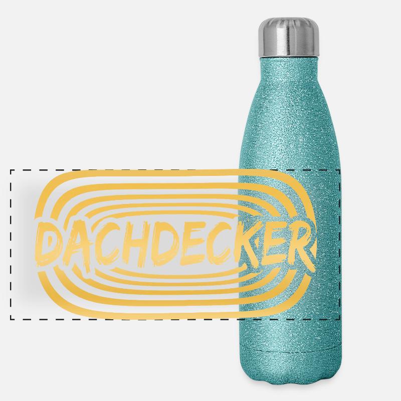 Dachdecker als Arbeitskollege Panorama Glitzer Isolierflasche 500 ml