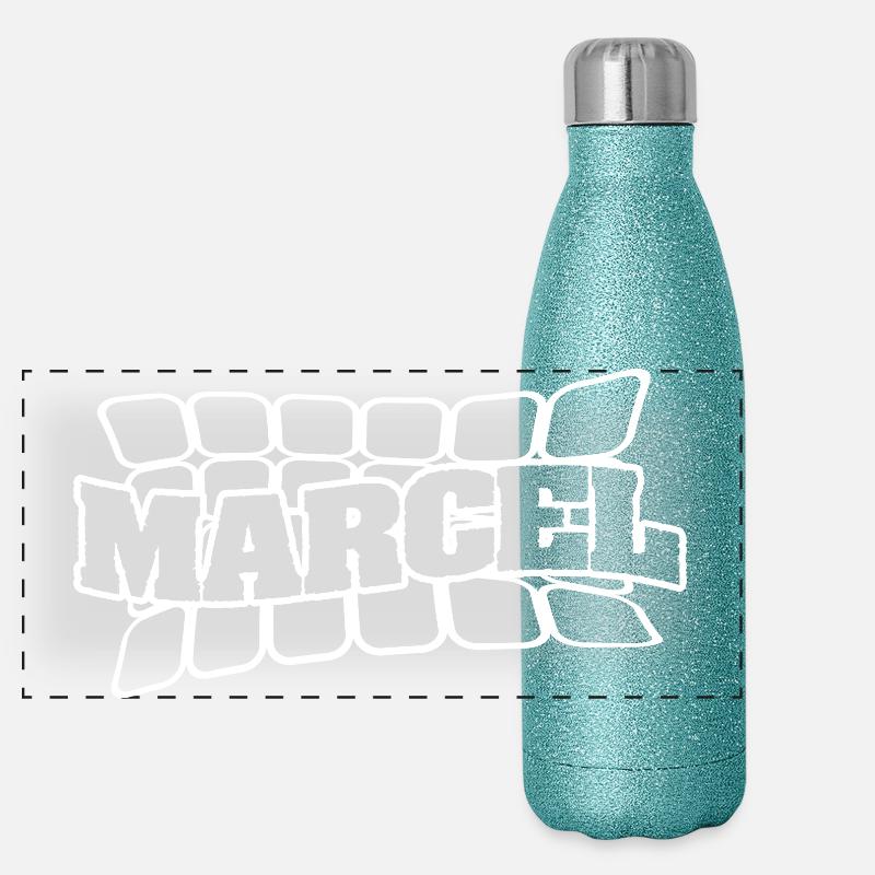 First name Marcel Panoramic Glitter Thermal Bottle 500 ml
