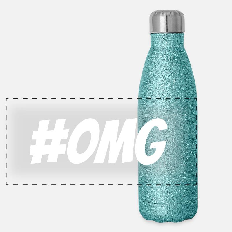 Hashtag OMG Panorama Glitzer Isolierflasche 500 ml