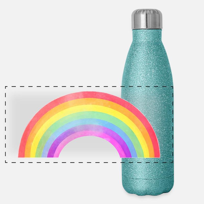 Regenbogenbogen  Panorama Glitzer Isolierflasche 500 ml