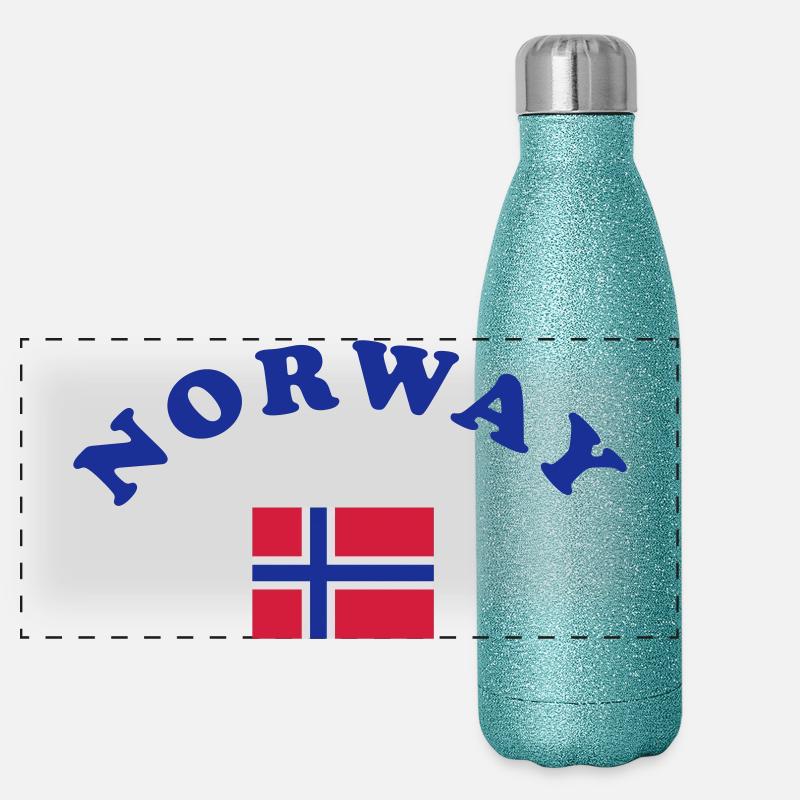 Drapeau norvégien Gourde isotherme panoramique pailletée 500 ml