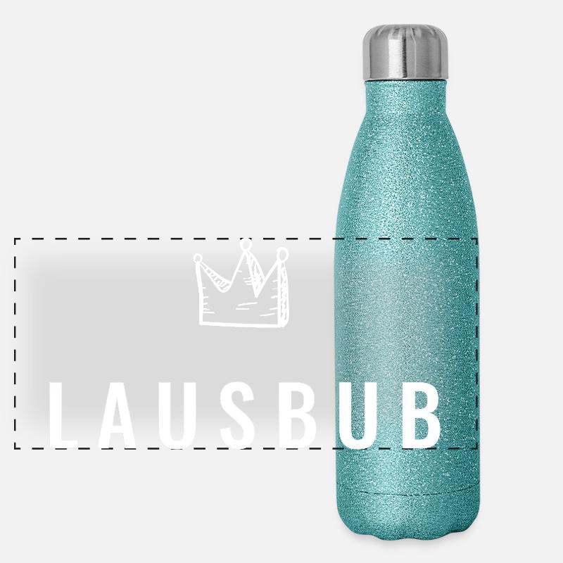 Kleiner Lausbub mit Krone – Frechdachs Edition Panorama Glitzer Isolierflasche 500 ml