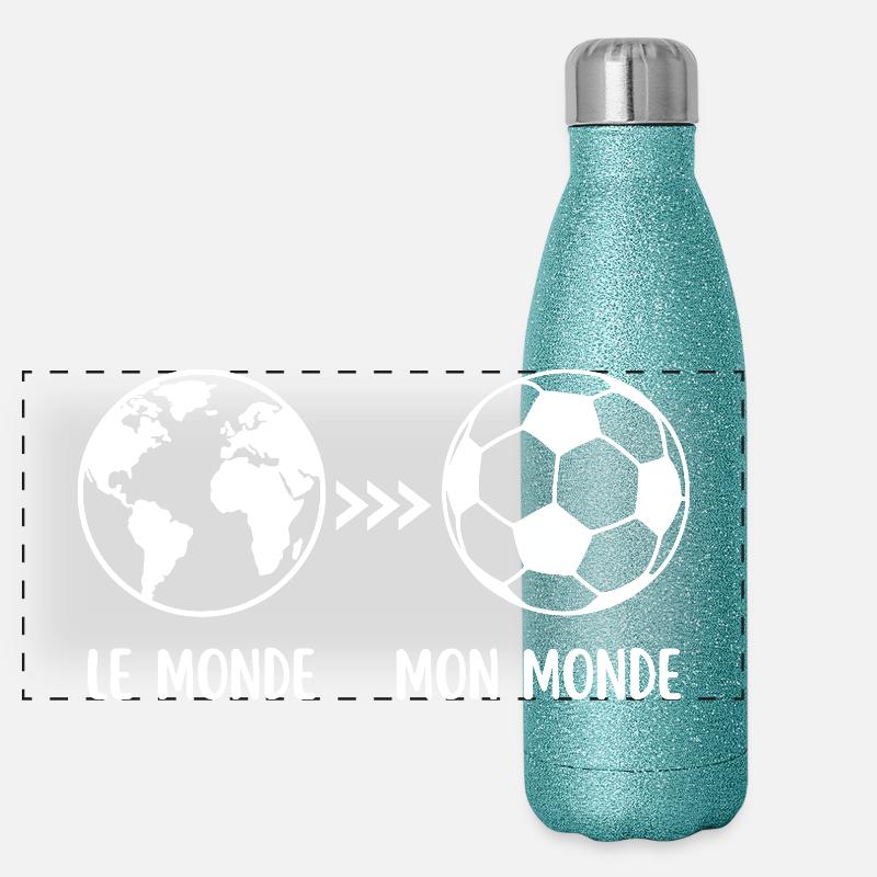 Monde et Ballon en Convergence Gourde isotherme panoramique pailletée 500 ml