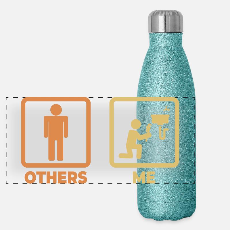 Figurines de plombier bâton Gourde isotherme panoramique pailletée 500 ml
