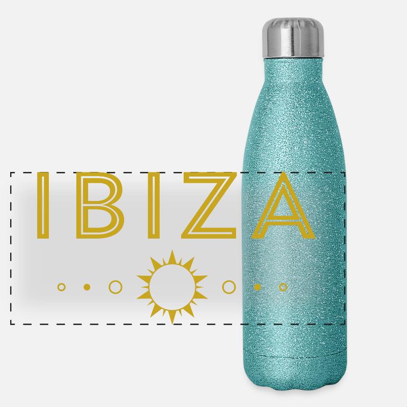 IBIZA-Golden Sun Design Gourde isotherme panoramique pailletée 500 ml