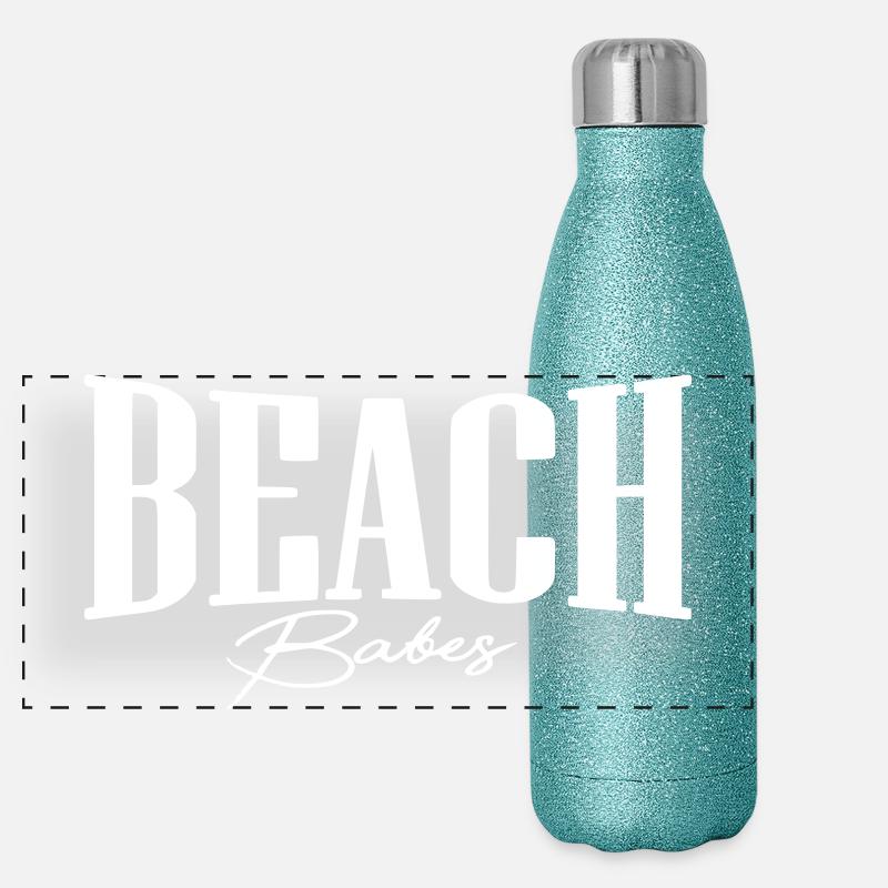 fille de plage de plage Gourde isotherme panoramique pailletée 500 ml