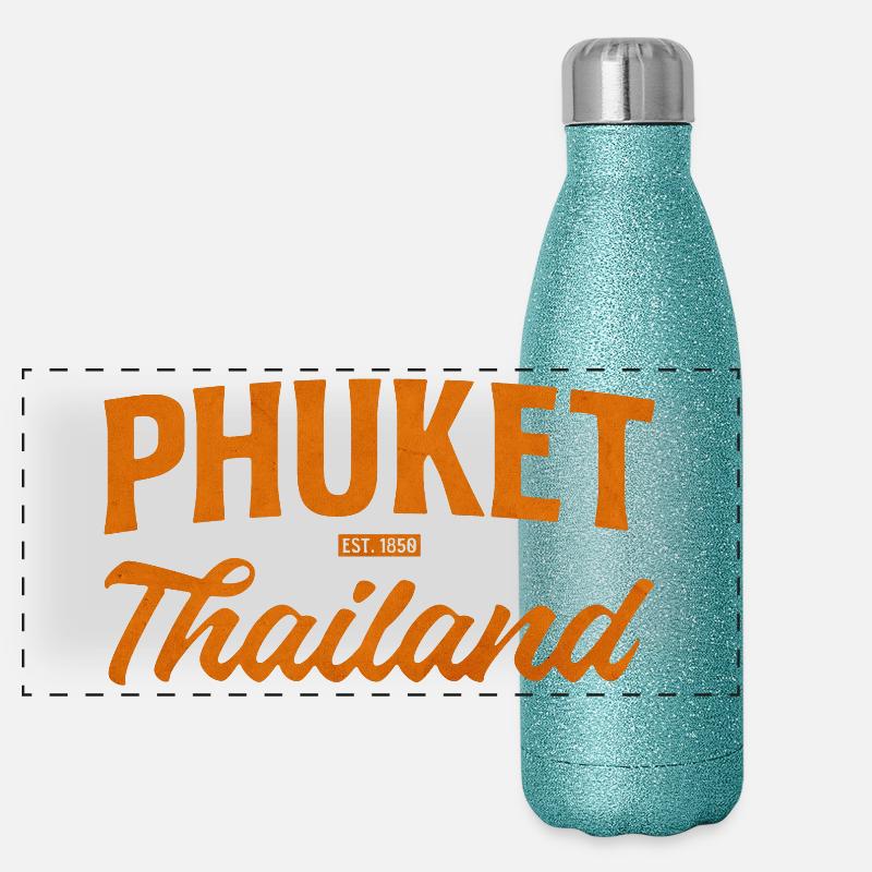 Phuket Thailand Textur Orange Panorama Glitzer Isolierflasche 500 ml