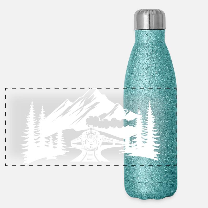 Eisenbahn Panorama Glitzer Isolierflasche 500 ml