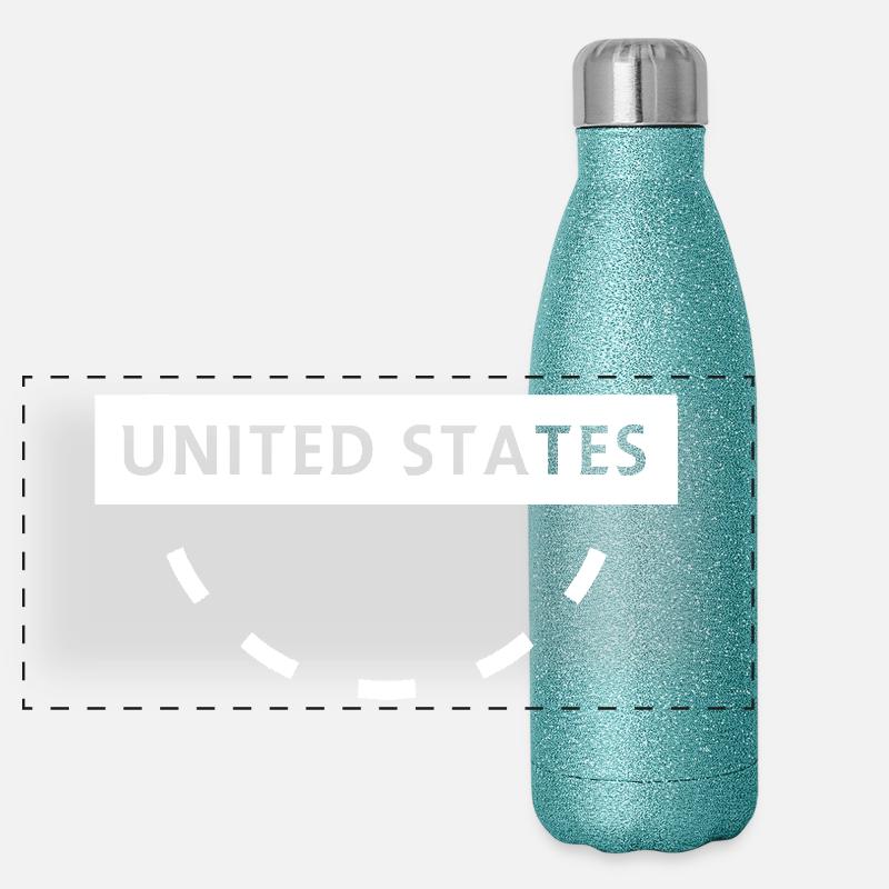 USA Circular Text Emblem Panoramic Glitter Thermal Bottle 500 ml