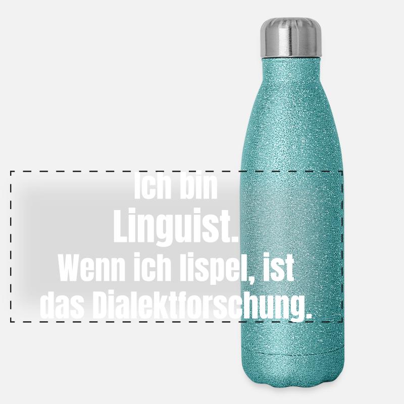 I am a linguist dialect research Panoramic Glitter Thermal Bottle 500 ml