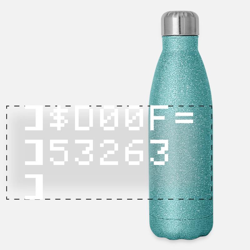 DOOF 8-Bit Code Nerd Pixel Terminal Retro Panoramic Glitter Thermal Bottle 500 ml