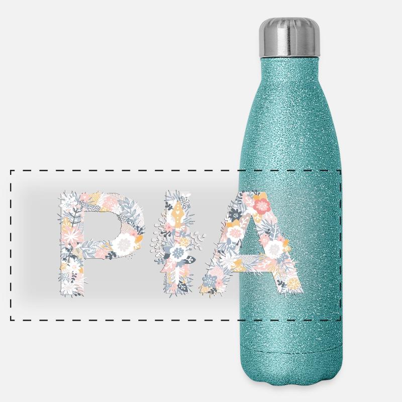 pia - Panorama Glitzer Isolierflasche 500 ml - Blau Glitzer