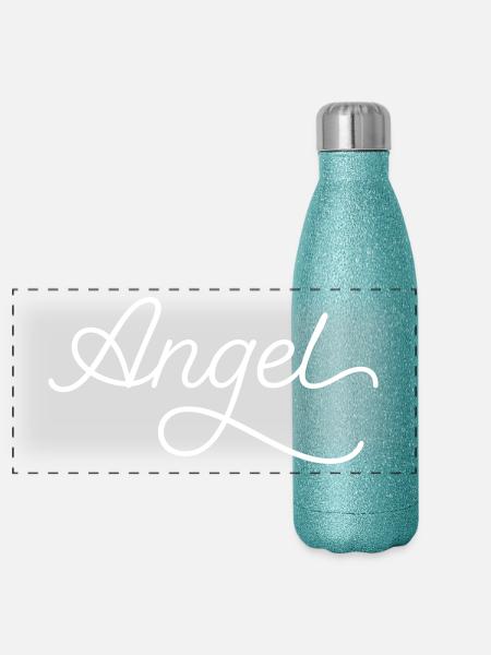 Engel - Panorama Glitzer Isolierflasche 500 ml - Blau Glitzer