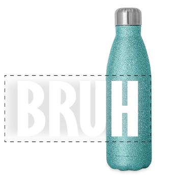 bruh - Gourde isotherme panoramique pailletée 500 ml - paillettes bleues - Devant