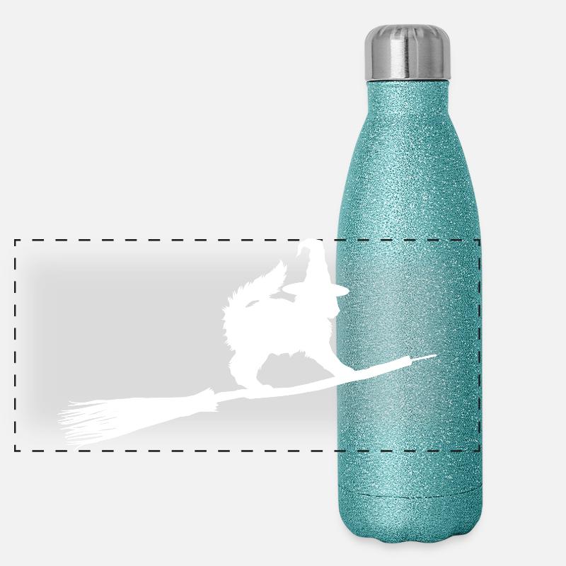 Sorcière de chat Gourde isotherme panoramique pailletée 500 ml