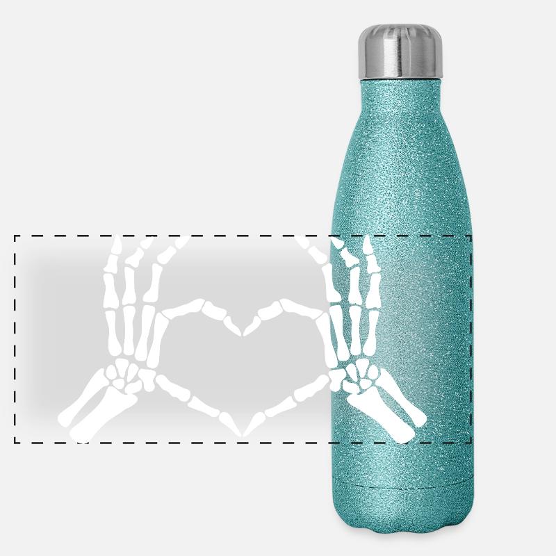 skeleton hand Panoramic Glitter Thermal Bottle 500 ml