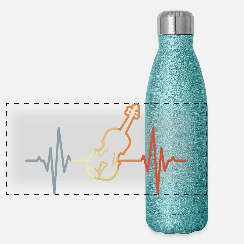 Violin Heartbeat ECG Panoramic Glitter Thermal Bottle 500 ml