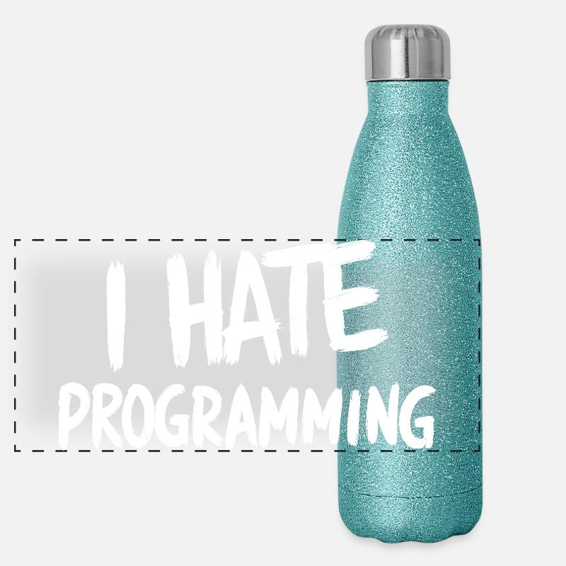 Ich hasse Programmieren, spaßiger PC-CPU-Programmierer Panorama Glitzer Isolierflasche 500 ml