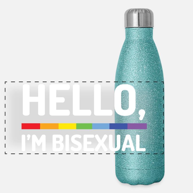 Hello, I'm Bisexual Panoramic Glitter Thermal Bottle 500 ml