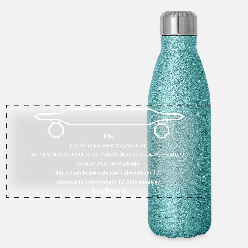 Longboard - longboard (white) - Panoramic Glitter Thermal Bottle 500 ml - blue glitter