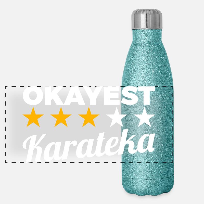 Durchschnittlicher Karateka Panorama Glitzer Isolierflasche 500 ml