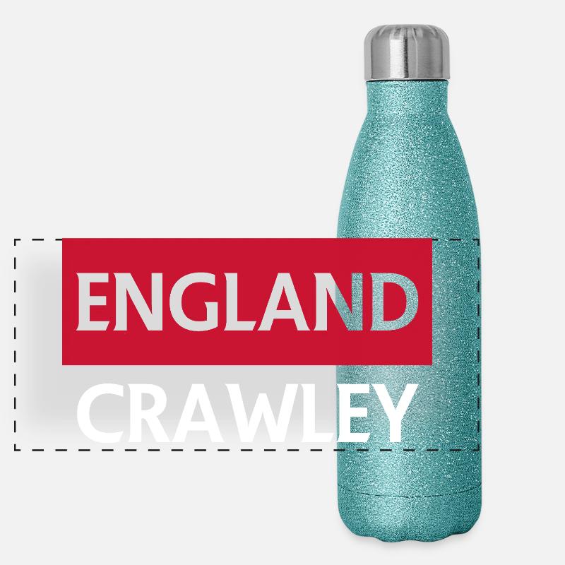 AngleterreCrawley Motto Vintage Design Gourde isotherme panoramique pailletée 500 ml