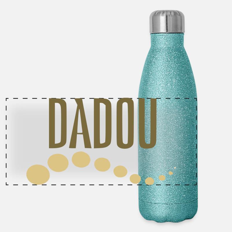 Dadou - Panorama Glitzer Isolierflasche 500 ml - Blau Glitzer