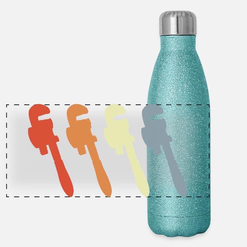 Clé à pipe rétro Gourde isotherme panoramique pailletée 500 ml