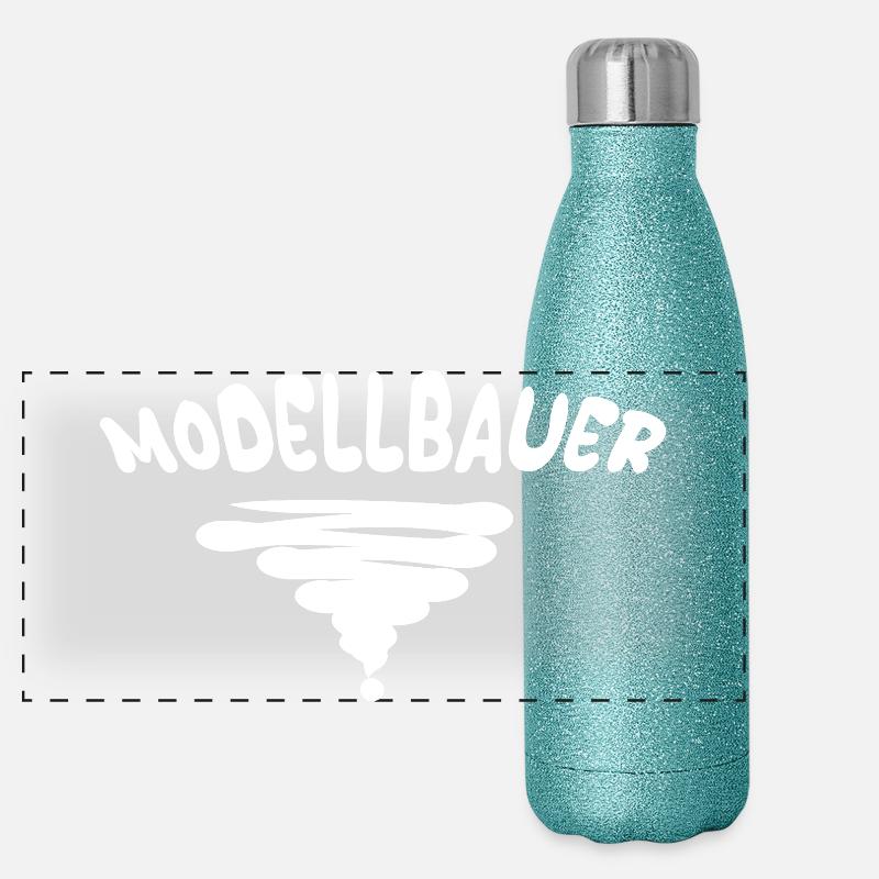 Modellbauer als Beruf Panorama Glitzer Isolierflasche 500 ml