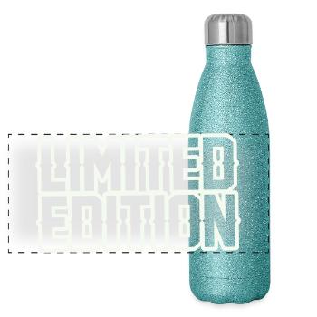 Limited Edition: Geometric Contour - Panoramic Glitter Thermal Bottle 500 ml - blue glitter - Front